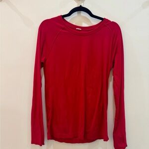 Athleta Vibrant Red Long Sleeve Tee